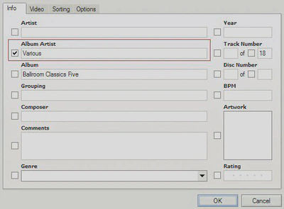 Configure &ldquo;Album Artist&rdquo;